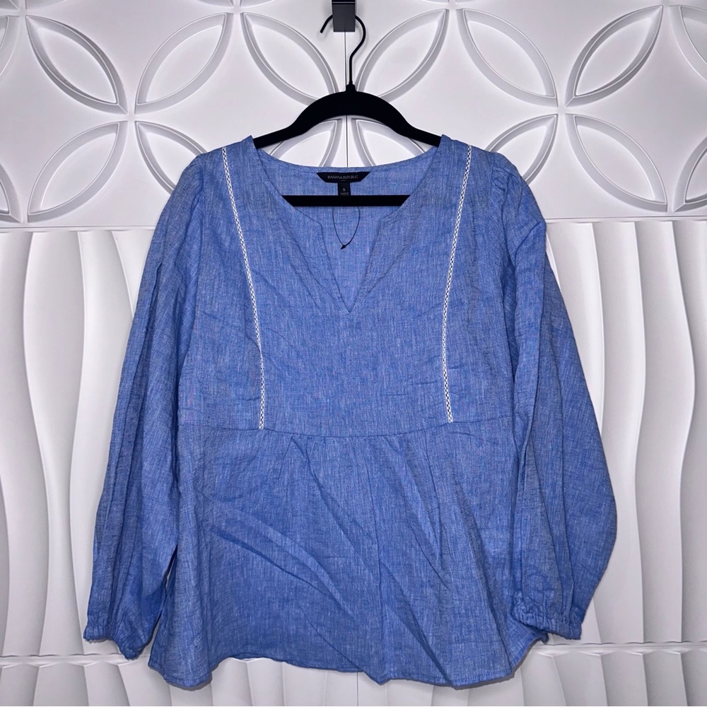 Banana Republic Linen Blend Boho Blouse NWOT